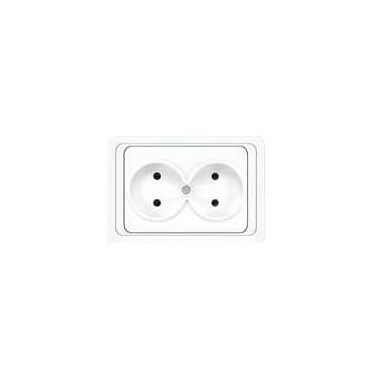 Розетка 2-м СП Валери 16А IP20 без заземл. бел. UNIVersal В0102