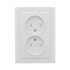 Розетка 2-м СП Минск 10А IP20 без заземл. защ. шторки бел. Basic EKF ERR10-102-100