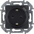 Розетка 1-м СП Inspiria 16А IP20 250В 2P+E немецк. стандарт с заряд. устройством USB тип C 1.5А 5В механизм антрацит Leg 673773