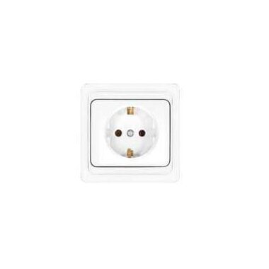 Розетка 1-м СП Валери 16А IP20 с заземл. бел. UNIVersal В0028