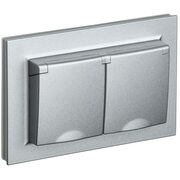 Розетка 2-м СП BRITE РСбш12-3-44-БрА 16А в сборе IP44 с крышкой алюм. IEK BR-R26-16-44-K47-F