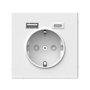 Розетка ArtGallery 16А с 2-мя заряд. устройствами USB A+C 5В/2.4А/3А 2х5В/1.5А механизм бел. SE GAL000132