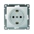 Розетка 1-м СП Афина 16А IP20 с заземл. механизм серебр. Universal A0028-S