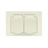 Розетка 2-м СП Афина 16А IP20 с заземл. c крышкой в сборе сл. кость (ivory) Universal A0031-I