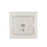 Розетка телефонная 1-м СП Mira RJ11 16А IP20 евро стандарт со вставкой жемчуж./бел. перламутр. LEZARD 701-3030-137