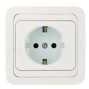 Розетка 1-м СП Mimoza 16А IP20 с заземл. пластик. основ. бел./бел. Makel 12028