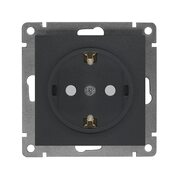 Розетка 1-м СП Афина 16А IP20 с заземл. защ. шторки механизм графит Universal A0049-Gr