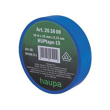 Изолента ПВХ 19мм (рул.20м) d74мм син. HAUPA 263850
