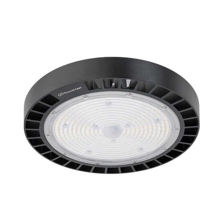 Светильник ДСП IB 10 S 150W W 850 BK LED Highbay D298xH112мм 150Вт 5000К IP65 подвес черн. Русский Свет 16091023049