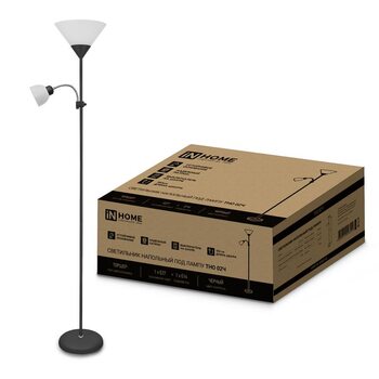 Светильник ТНО 02Ч 60Вт E27/E14 230В торшер напольный под лампу на основании черн. IN HOME 4690612048512