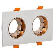 Светильник 4108 встраиваемый поворотный 2хGU10 бел./зол. пласт. IEK LT-UVB0-4108-GU10-2-K22