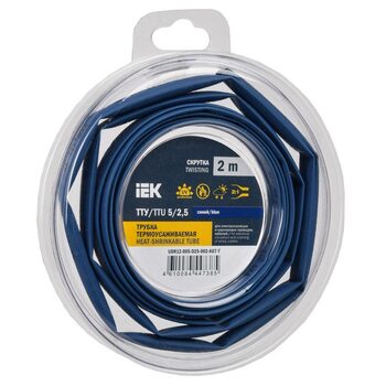 Трубка термоусадочная ТТУ нг-LS 5/2.5 син. (уп.2м) IEK UDR12-005-D25-002-K07-T