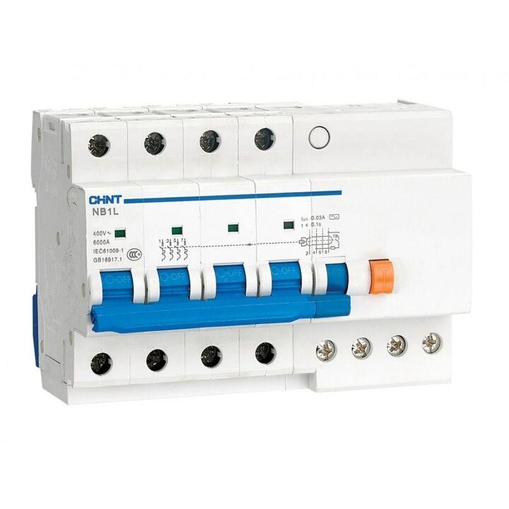 Выключатель автоматический дифференциального тока 4п C 16А 30мА тип AC 6кА NB1L-40 (R) CHINT 198111