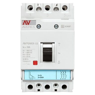 Выключатель автоматический 3п 16А 35кА AV POWER-1/3 TR AVERES EKF mccb-13-16-TR-av