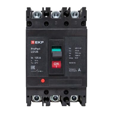 Выключатель автоматический 3п 125А 18кА LS150 ProPact EKF mccb-125-18-3-125-ls