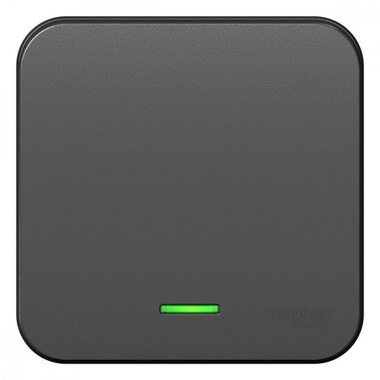 Выключатель 1-кл. ОП Blanca 10А IP20 (сх. 1) 250В с подсветкой с изолир. пластиной антрацит SchE BLNVA101116