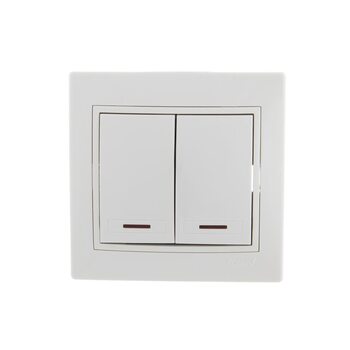 Выключатель 2-кл. СП Mira 10А IP20 с подсветкой с бел. вставкой бел. LEZARD 701-0202-112