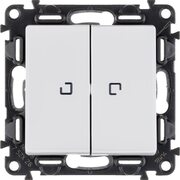 Выключатель 2-кл. СП Valena Life 10А IP20 250В 10AX с подсветкой с лиц. панелью механизм бел. Leg 752428