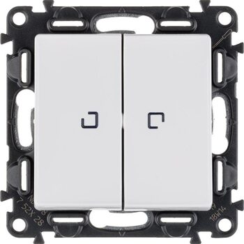 Выключатель 2-кл. СП Valena Life 10А IP20 250В 10AX с подсветкой с лиц. панелью механизм бел. Leg 752428