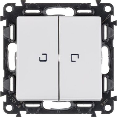 Выключатель 2-кл. СП Valena Life 10А IP20 250В 10AX с подсветкой с лиц. панелью механизм бел. Leg 752428