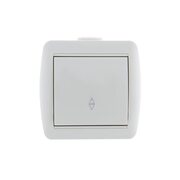 Переключатель проходной 1-кл. ОП Nata 10А IP20 бел. LEZARD 710-0200-105