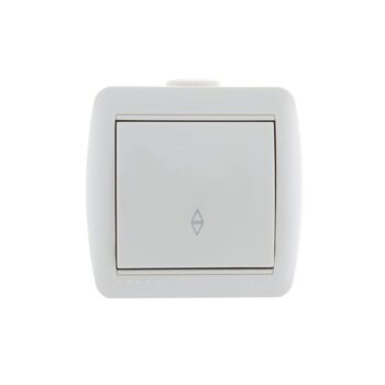 Переключатель проходной 1-кл. ОП Nata 10А IP20 бел. LEZARD 710-0200-105