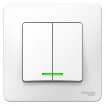 Выключатель 2-кл. СП Blanca 10А IP20 (сх. 5) 250В с подсветкой бел. SchE BLNVS010511