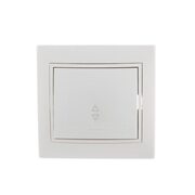 Переключатель проходной 1-кл. СП Mira 10А IP20 с бел.вставкой бел. LEZARD 701-0202-105