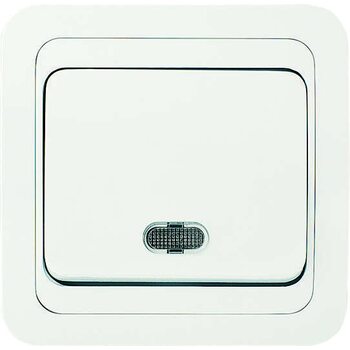 Выключатель 1-кл. СП Mimoza 10А IP20 с подсветкой бел./бел. Makel 12021