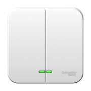 Выключатель 2-кл. ОП Blanca 10А IP20 (сх. 5) 250В с металлич. пластиной бел. SchE BLNVA105021