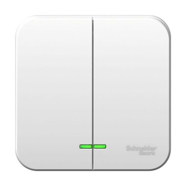 Выключатель 2-кл. ОП Blanca 10А IP20 (сх. 5) 250В с металлич. пластиной бел. SchE BLNVA105021