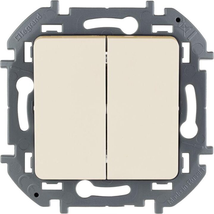 Выключатель 2-кл. Inspiria 10А IP20 250В 10AX механизм сл. кость Leg 673621