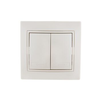 Выключатель 2-кл. СП Mira 10А IP20 со вставкой жемчуж./бел. перламутр. LEZARD 701-3030-101