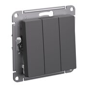 Выключатель 3-кл. AtlasDesign сх.1+1+1 10АХ механизм базальт SE ATN001431
