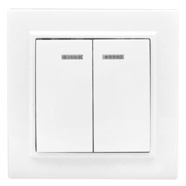Выключатель 2-кл. СП Минск 10А IP20 с индикатором бел. Basic EKF ERV10-123-10
