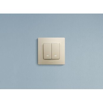 Выключатель 2-кл. СП Etika 10А IP20 250В 10AX с подсветкой/индикацией безвинтов. зажимы механизм сл. кость Leg 672304