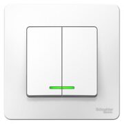 Выключатель 2-кл. СП Blanca 6А IP20 (сх. 5) 250В с подсветкой бел. SchE BLNVS006511
