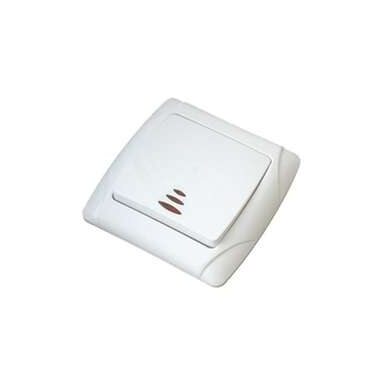 Выключатель 1-кл. СП Маргарита 10А IP20 с подсветкой бел. UNIVersal М0121