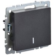 Выключатель 1-кл. СП BRITE ВС10-1-1-БрЧ 10А с индик. механизм черн. IEK BR-V10-1-10-K02