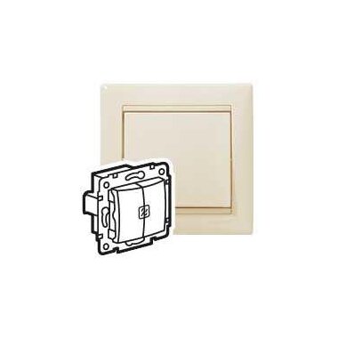 Выключатель 2-кл. СП Valena 10А IP31 с подсветкой механизм сл. кость (DIY-упак.) Leg 695630