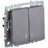 Выключатель 2-кл. СП BRITE ВС10-2-1-БрС 10А с инд. сталь IEK BR-V20-1-10-K46