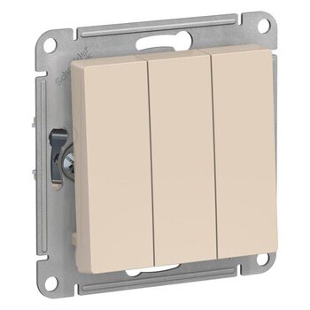 Выключатель 3-кл. СП AtlasDesign 10А IP20 (сх. 1+1+1) 10AX механизм беж. SchE ATN000231