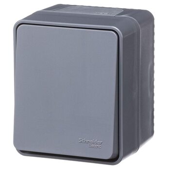 Выключатель 1-кл. AtlasDesign Profi54 IP54О/У кнопочный 10АХ антрацит SE ATN544015