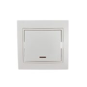 Выключатель 1-кл. СП Mira 10А IP20 с подсветкой с бел. вставкой бел. LEZARD 701-0202-111