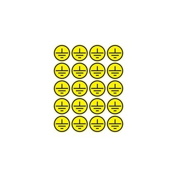 Наклейка знак электробезопасности "Заземление" d20мм (20шт на листе) Rexant 56-0010