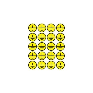 Наклейка знак электробезопасности "Заземление" d20мм (20шт на листе) Rexant 56-0010